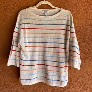 Paris Atelier & Other Stories Striped Cotton Blend Open Knit Sweater
